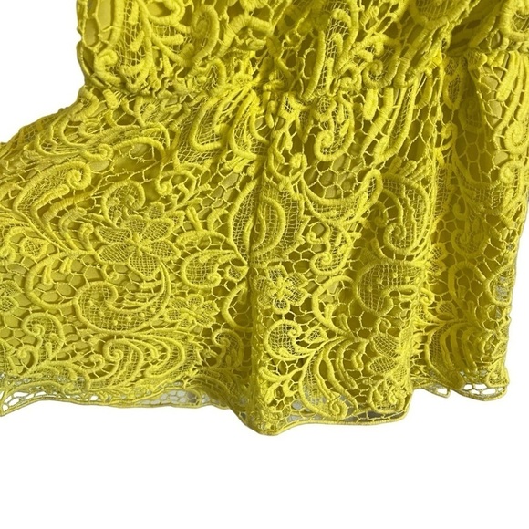 ALEXIS Neon Crochet Lace Halter Backless Romper - Picture 6 of 9